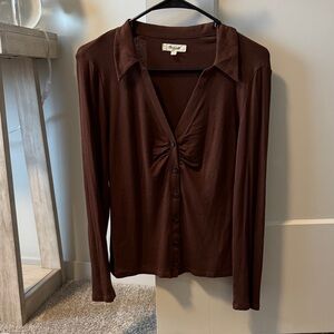 Madewell Dark Brown Button-Down Shirt